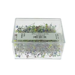 Glass-Head Pin 50mm - Ø 0.8mm (Nickel-Plated Steel) for Ironing Presses - Made in Italy (1,000 pcs)