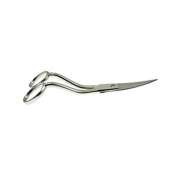 Ciseaux à Broderie 14,5 cm (5.3/4"), Nickelés, Manche à Double Courbure - Made in Italy (FENNEK)