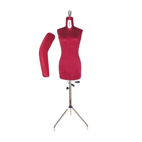 Manichino Regolabile con Braccio e Treppiede - Donna - Taglia: da 42 a 54 - ROSSO - Made In Italy 
