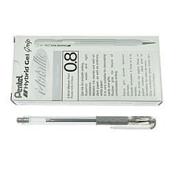 Silver Gel Roller Pen Ø 0,8 mm (12 Pcs) (PENTEL)