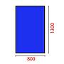 Rectangular PRONTO-TOP - 130x80cm - Light Blue Fabric + Polyester Felt without Net (Made in Italy)