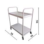 Chariot Utilitaire Métallique à Deux Étages avec Roues, 76x45x95 cm (H) - Fabriqué en Italie