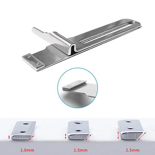 Adjustable Hemming Guide with 3 Interchangeable Plates – Universal Coverstitch, Flatlock Sewing Machine Attachment